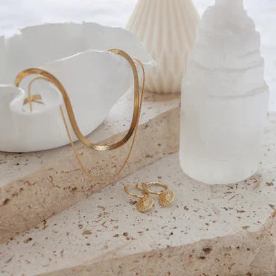 Double Layer Snake Chain Necklace-4