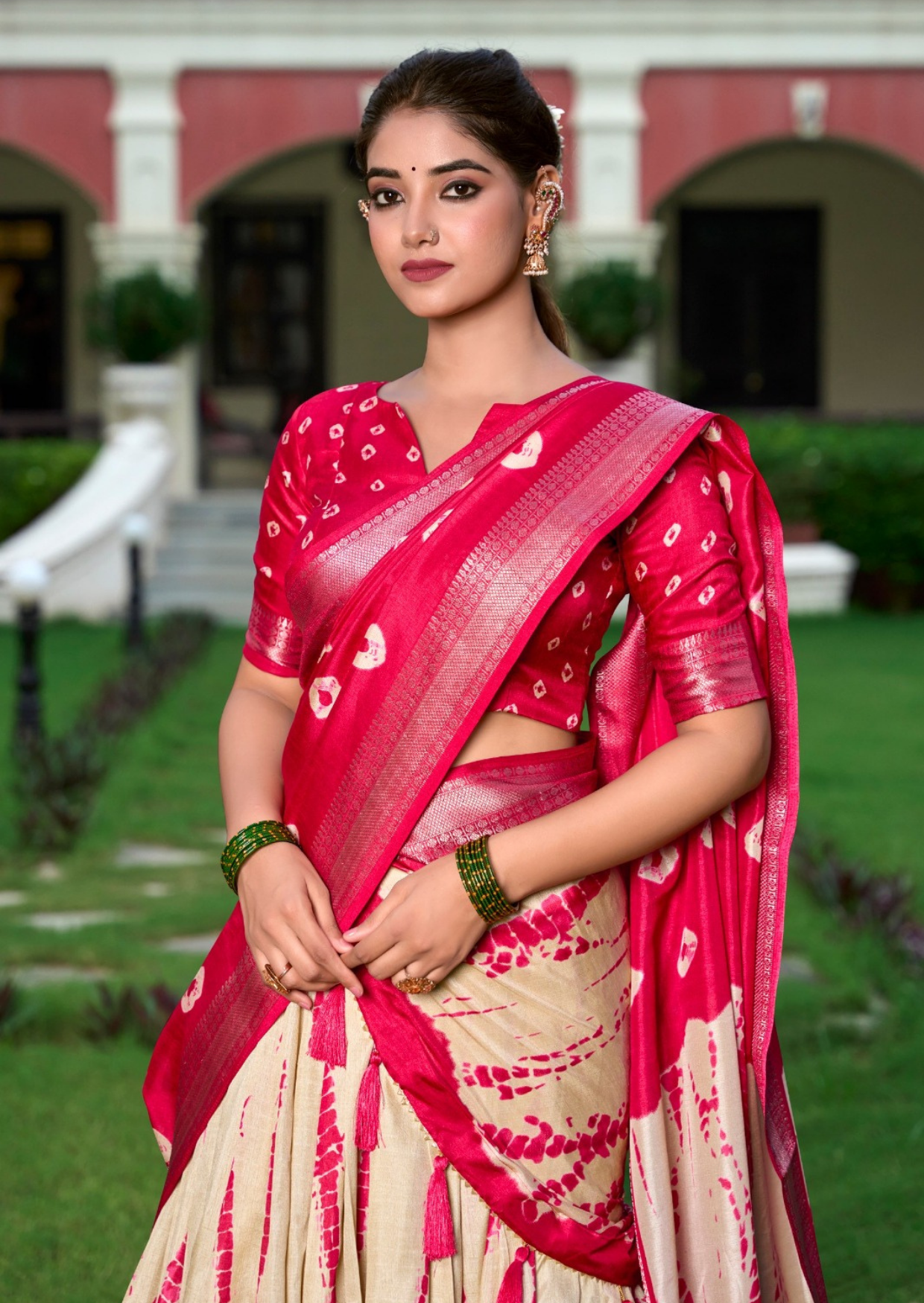 Rasbhari Shibori Zari Dola Silk Lehenga Set