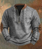 Men's Digital Print Half-Zip Sweater