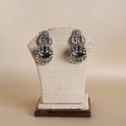 Oxidised Peacock Jhumka
