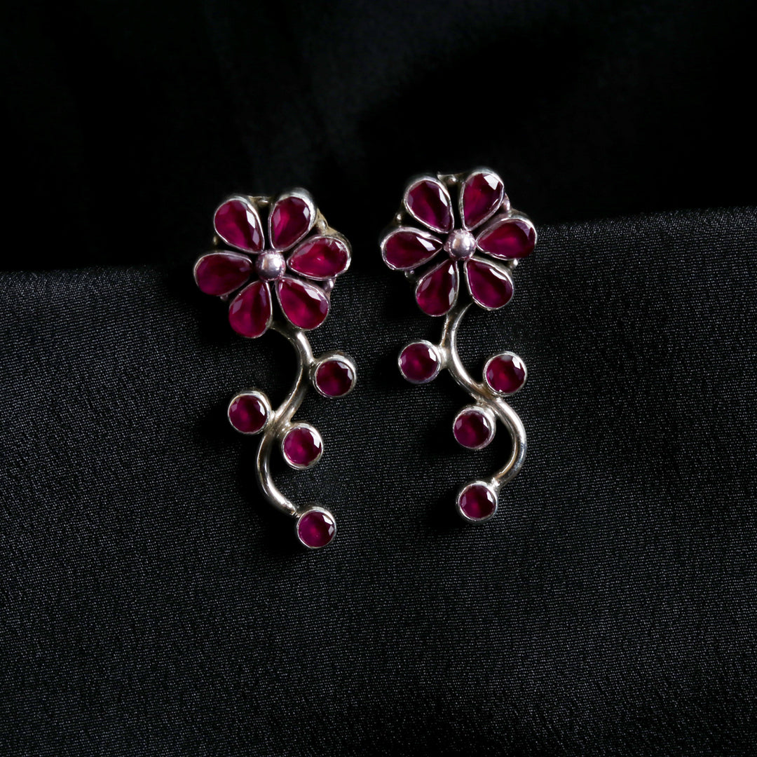 Floral Ruby Earrings