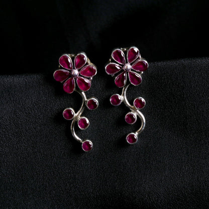 Floral Ruby Earrings