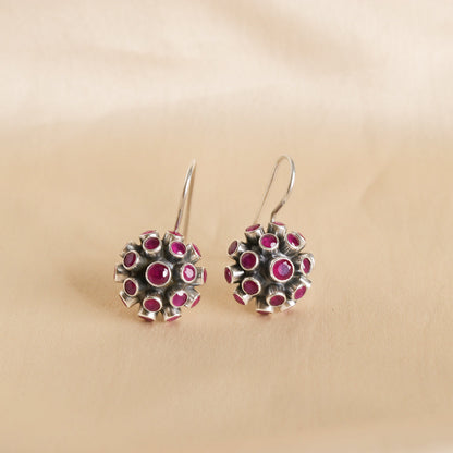Spiked Hydro Ruby Earrings
