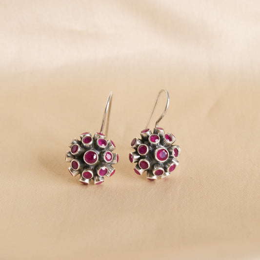 Spiked Hydro Ruby Earrings