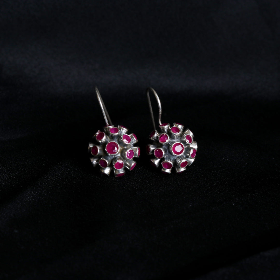 Spiked Hydro Ruby Earrings
