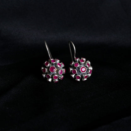 Spiked Hydro Ruby Earrings