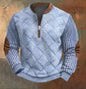 Men's Digital Print Half-Zip Sweater