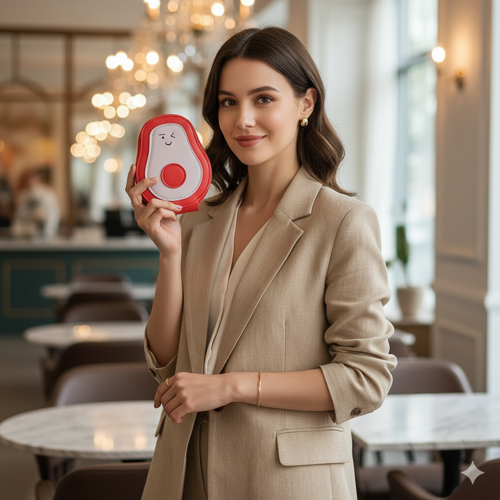 VEMILIO Cute (Pack of 2) Avocado Shape Mini Wallet for Girls & Women | Stylish Card Holder Holder with Zip & 11 Compartments | Trendy Compact and Small Coin Purse for Gift -(Green & Brown)