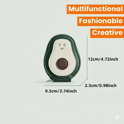VEMILIO Cute (Pack of 2) Avocado Shape Mini Wallet for Girls & Women | Stylish Card Holder Holder with Zip & 11 Compartments | Trendy Compact and Small Coin Purse for Gift -(Green & Brown)