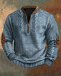 Men's Digital Print Half-Zip Sweater