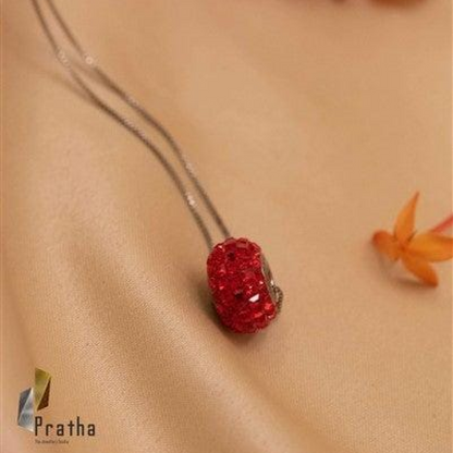 Red Ring Pendant With Chain