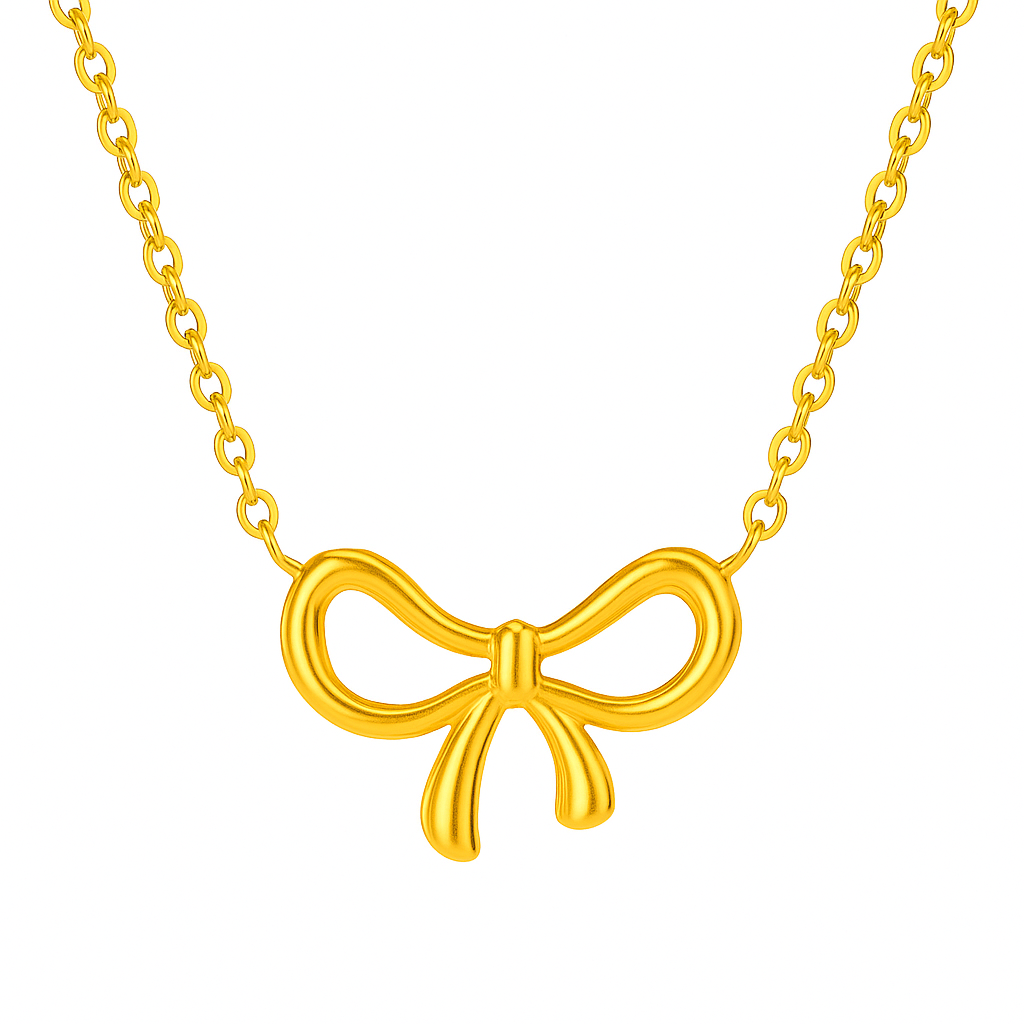 Elegant Bow Pendant Necklace..-0