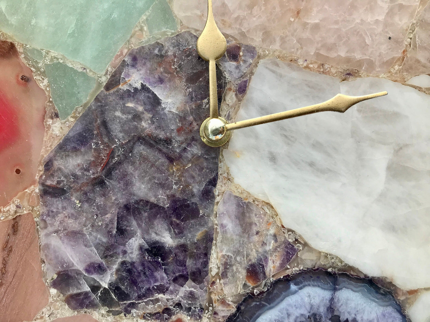 Exclusive Multicolor Large Agate Wall Clock| 12" Diameter