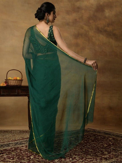 Nidha Emerald Elegance Chiffon Saree