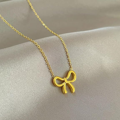Elegant Bow Pendant Necklace..-3