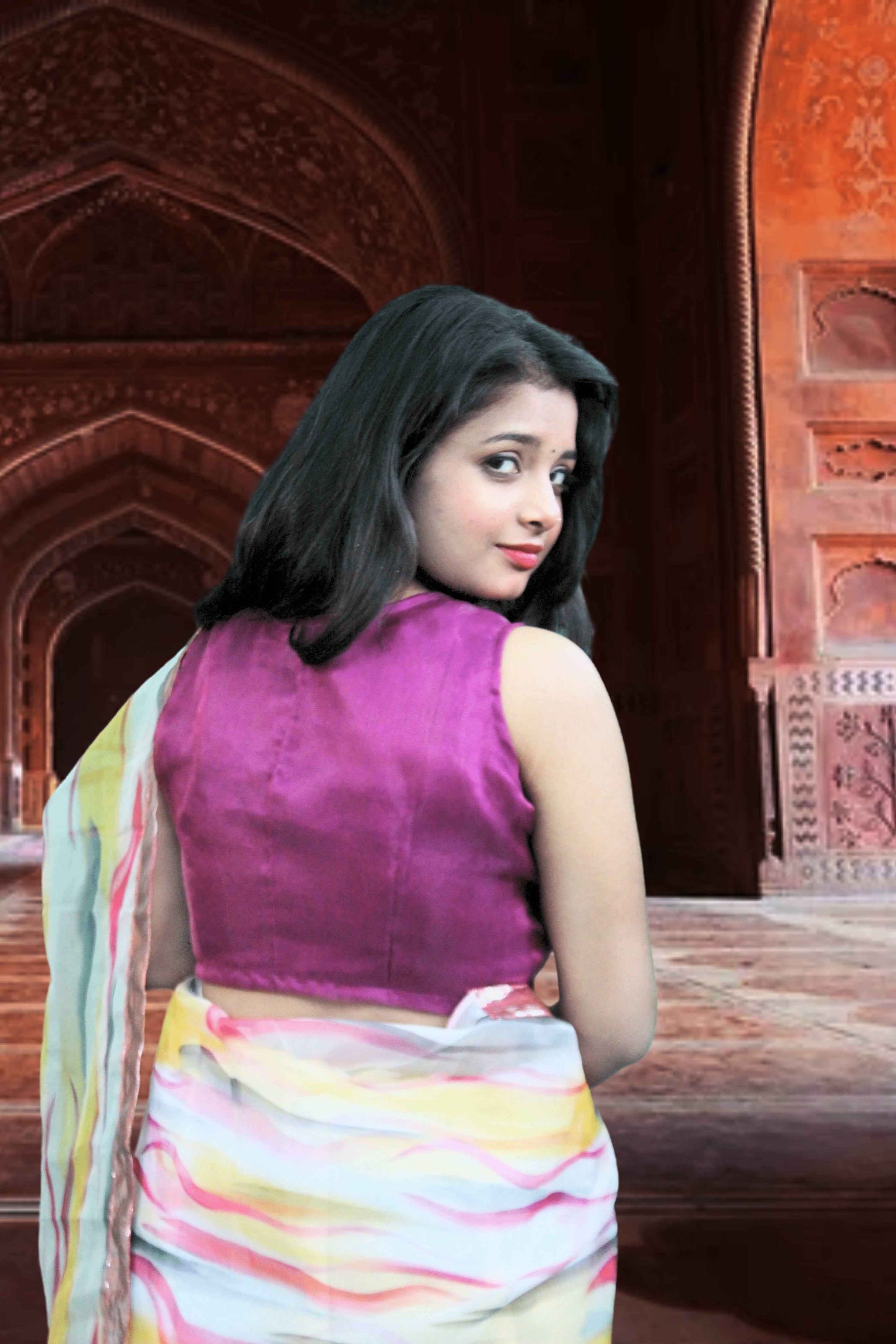 Tarang Leheriya Organza Saree with Blouse